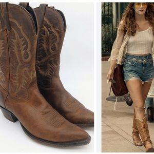 Tony Lama Women's Boots Vintage Western cowboy boots Size 7 7.5 70s Brown
